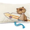 Nici 32650 Kissen Reisekissen Biber Brandon 43x25cm Plüsch Kuschelkissen Summer